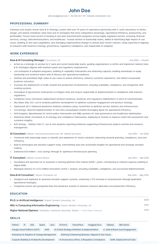CV / Resume Builder
